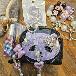 Grab Bag 💜🖤 Purple Panda Kids Coin Purse, Phone Charm, Bracelet And  More